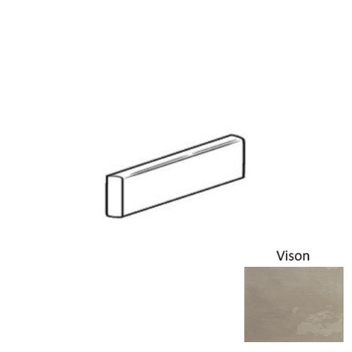 Magnolia Vison Ceramic Wall Trim - 6" x 18" Bullnose - Glossy