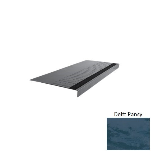 Evolving Styles Creative Elements Delft Pansy Type 776 With Flush Ribbed / Smooth Insert Distinct Designs Rubber - 12" X 72" Stair Tread - Rgt Radial Ii Raised Disc Design