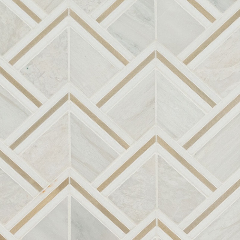 Luxor Kona Gold Metal & Stone Mosaic - Geometric - Mixed