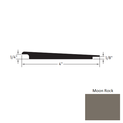 Johnsonite Moon Rock Vinyl Moulding / Trim - 4" X 12 Ft (144") X 1/4" - 1/8" Wheeled Traffic Transition - Wheeled Traffic Transition