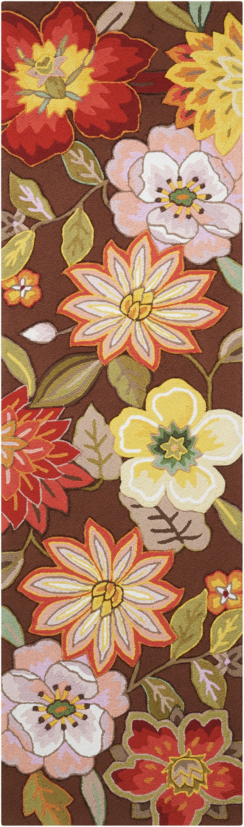 Fantasy Chocolate Polyester Contemporary Area Rug