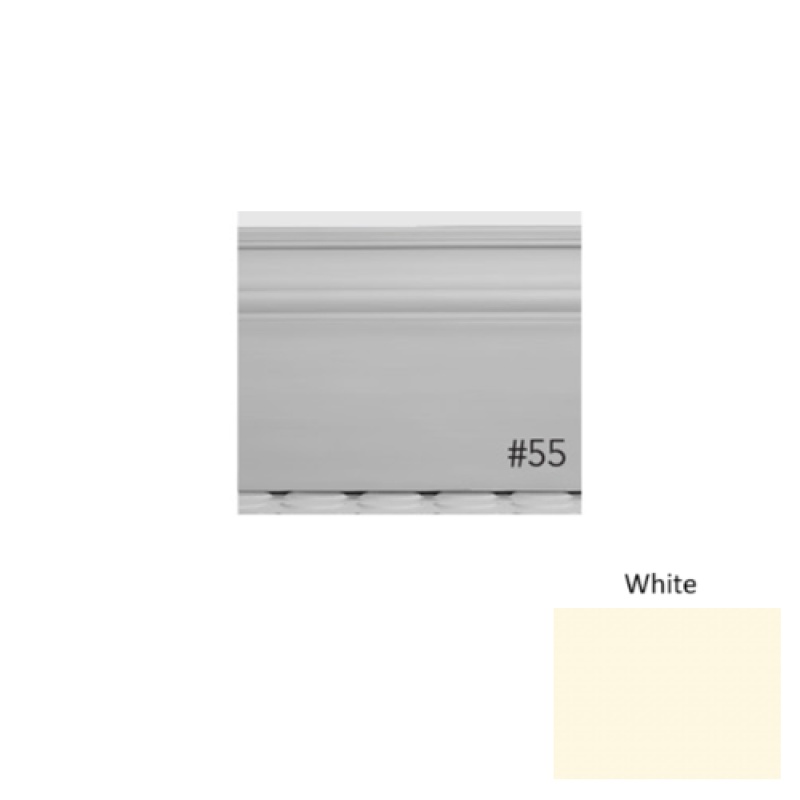 Pinnacle Plus #55 Nobility White Rubber Wall Base - 5 1/2" X 8 Ft
