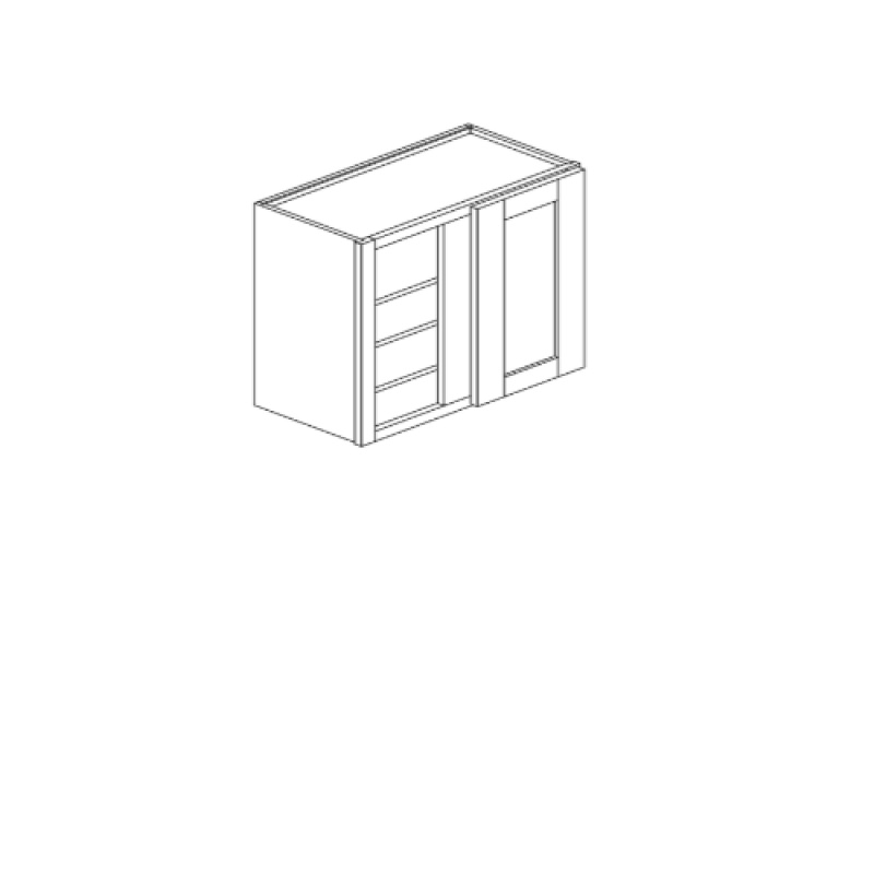 Matt Black Wood Kitchen Corner Blind Base Cabinet - 30" X 12" X 42" (Assembly Required) - Matt Black