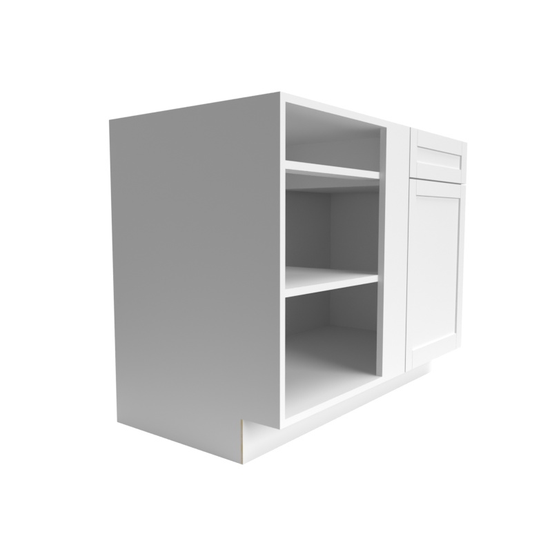 Single Shaker White Matte Wood Kitchen Corner Blind Base Cabinet - 39" X 34.5" X 24" (Assembly Required) - Matte