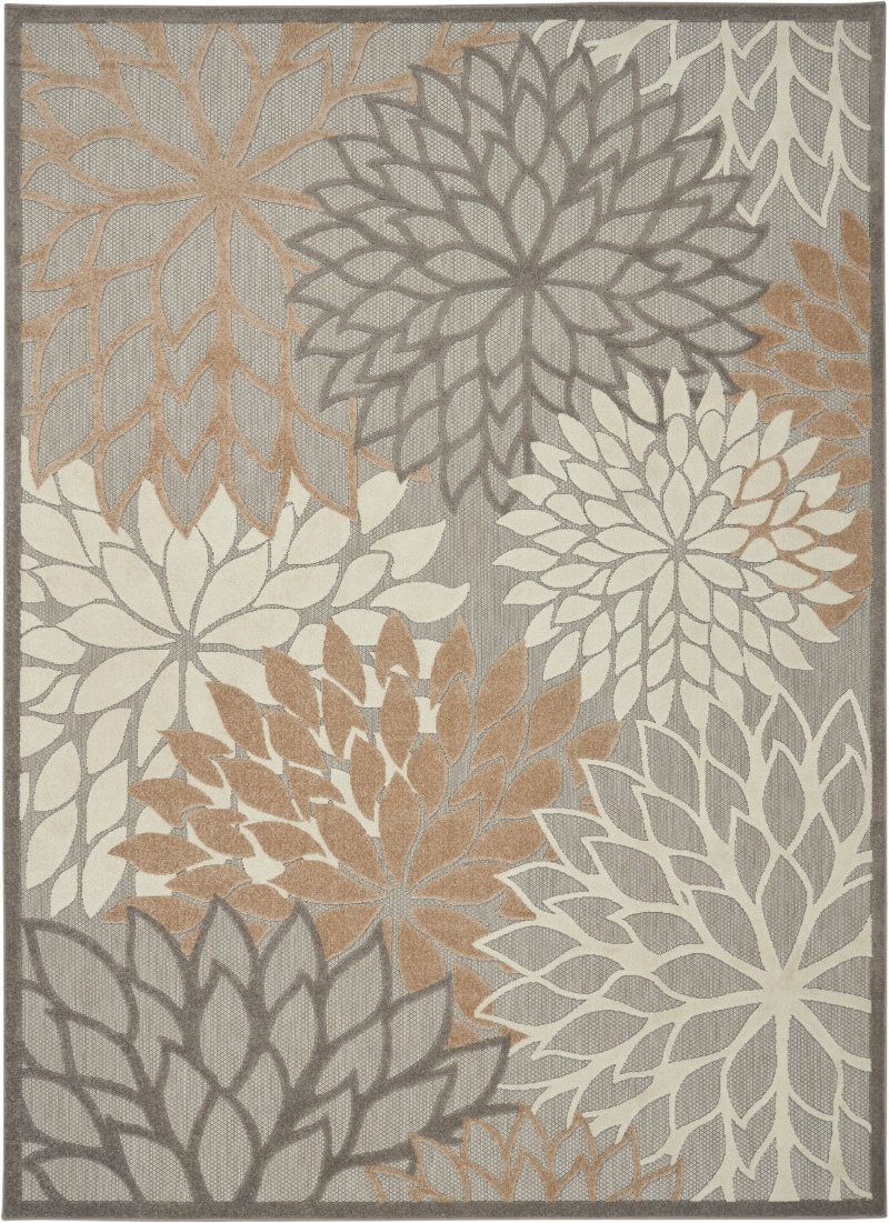 Aloha ALH05 Natural Polypropylene Tropical Area Rug, 8 Ft x 11 Ft