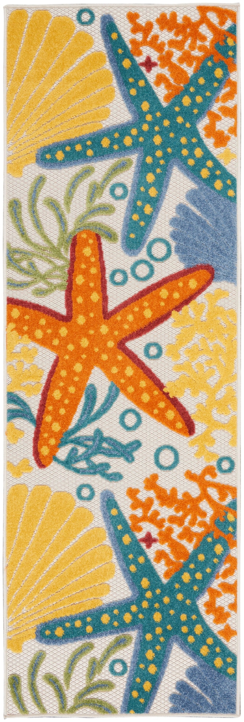 Aloha Alh24 Multicolor Polypropylene Coastal Runner Rug