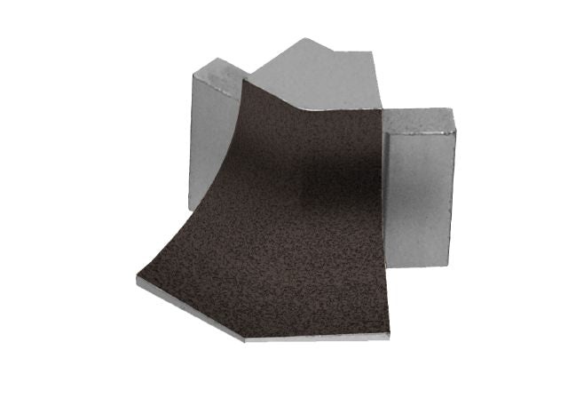 Dilex Ahk 135 Degree Outside Corner Metal Tile Edging Trim - Dark Anthracite Textured Color Coated Aluminum - 1/2" X 1"