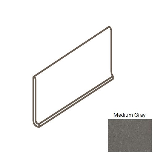 Anchorage Medium Gray Porcelain Cove Base 6" x 12"