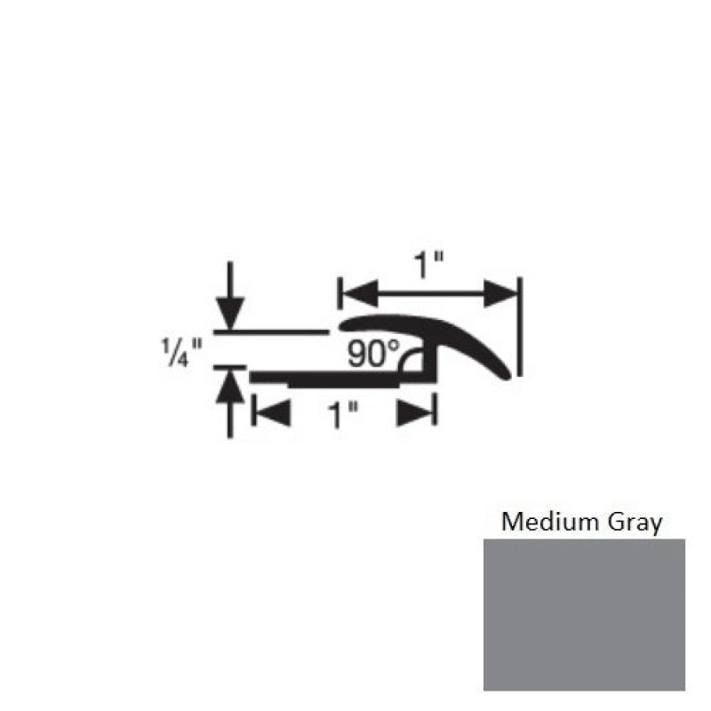 Flextones Medium Gray Vinyl Carpet to Tile Transition Strip