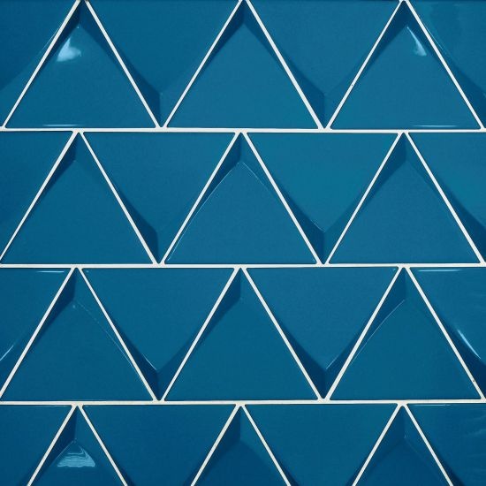 Triangolo Electric Blue Ceramic Tile - Glossy - 5" X 5"