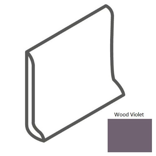 Color Wheel Classic Wood Violet Ceramic Wall Trim - 6" X 6" Sanitary Cove Base Slim Foot - Semi Gloss