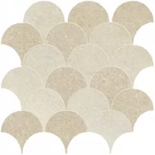 Zenova Sandstone Blend Porcelain Mosaic - Wave - Matte