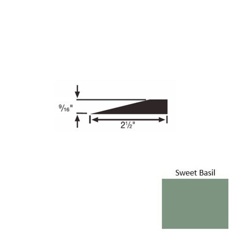 Solid 49 Sweet Basil Rubber Transitional Reducer - 2 1/2" X 9 Ft (108") X 9/16"