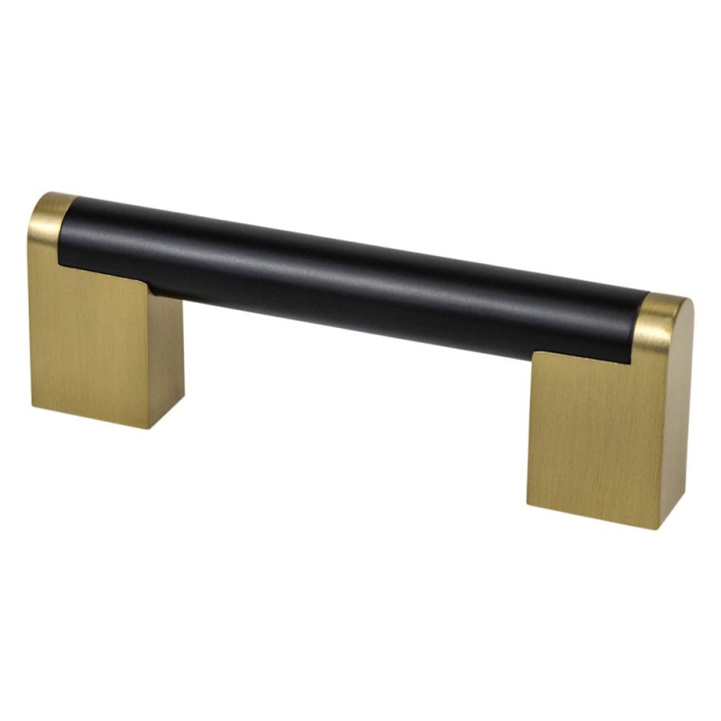 Berenson Studio Remix Stainless Steel Bar Pull - Matte Black / Modern Brushed Gold