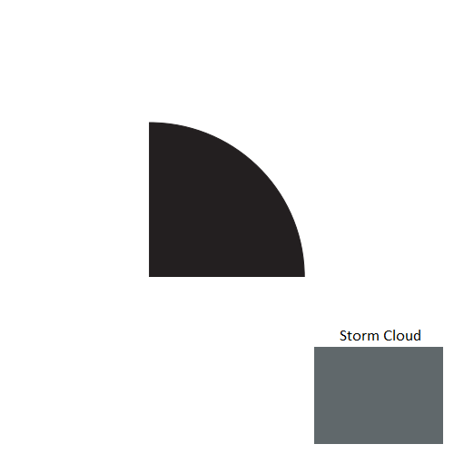 Johnsonite Storm Cloud Rubber Moulding / Trim - 3/4" X 8 Ft (96") X 3/4" Millwork Quarter Round - Millwork Quarter Round