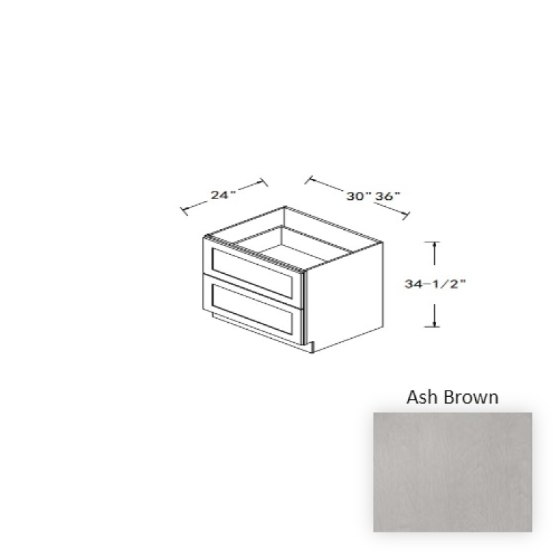 Ash Brown Wood Kitchen Drawer Base Cabinet