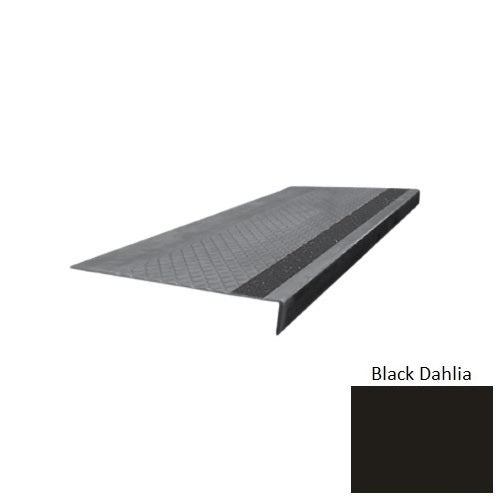 Flextones Black Dahlia Type 675 With Flush Carborundum Strip Distinct Designs Rubber - 12" X 72" Stair Tread - Diamond Profile Design