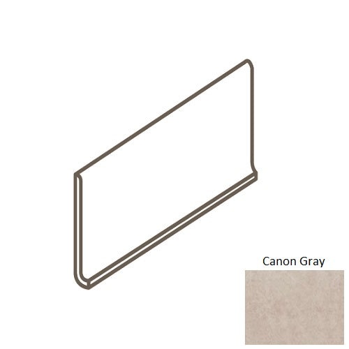 Chord Canon Gray Porcelain Floor & Wall Trim - 6" X 12" Cove Base - Unpolished