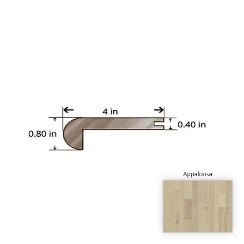 Red Oak Appaloosa Hardwood Moulding / Trim - 84.25" Stair Nose - Truemark Glaze Tek
