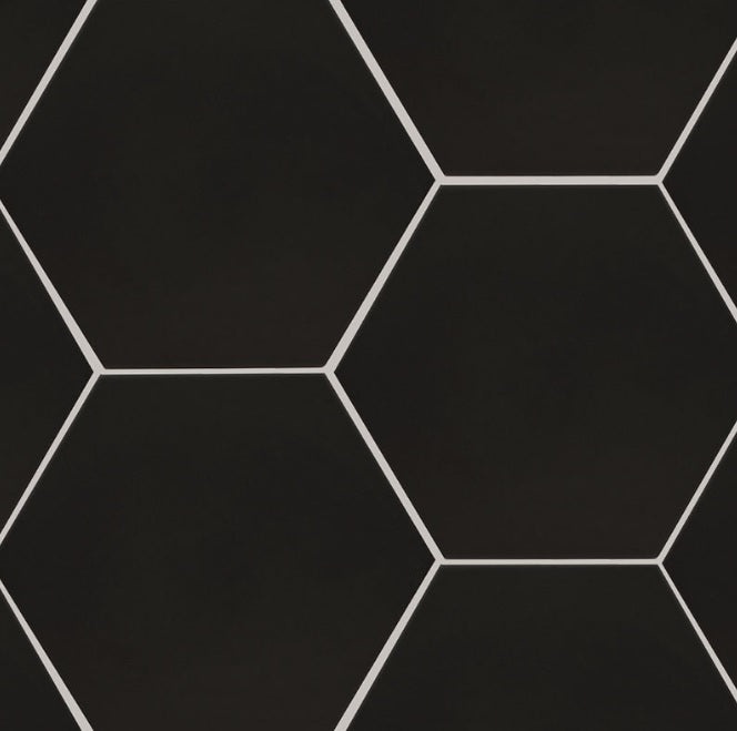 Hexley Graphite Porcelain Tile - Matte - 9" X 10.5" Hexagon