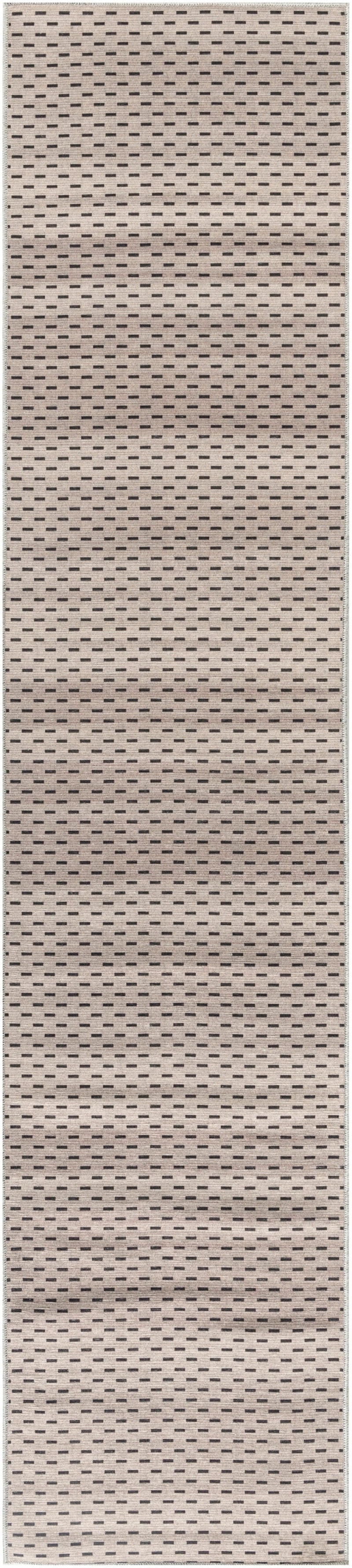Nourison Washables Cream Black Cotton Blend Scandinavian Area Rug – 10 Ft