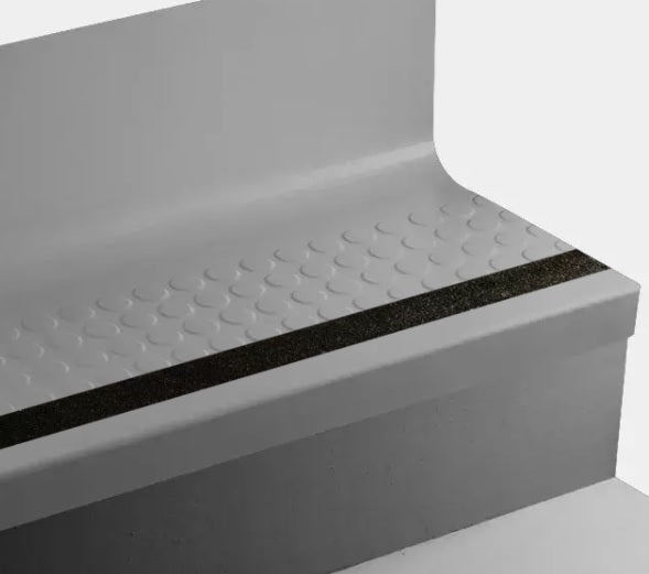 Raised Round Rubber Stair Tread with Riser