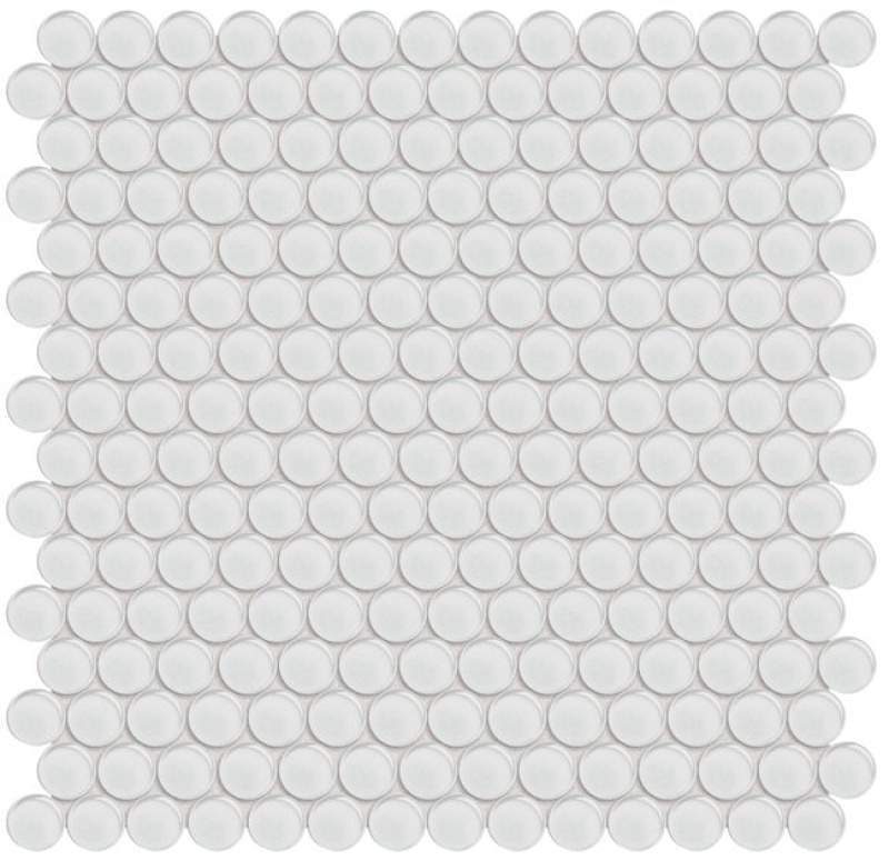 Aquatica Element Ice Glass Mosaic - Penny Round - Glossy