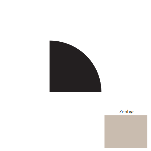 Johnsonite Zephyr Rubber Moulding / Trim - 3/4" X 8 Ft (96") X 3/4" Millwork Quarter Round - Millwork Quarter Round