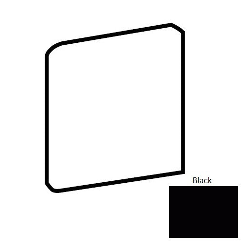 Bright & Matte Black Ceramic Wall Trim - 6" X 6" Bullnose Outcorner - Matte