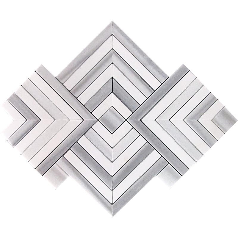Marmara Equator / Thassos Marble Mosaic - Dardanelles - Polished