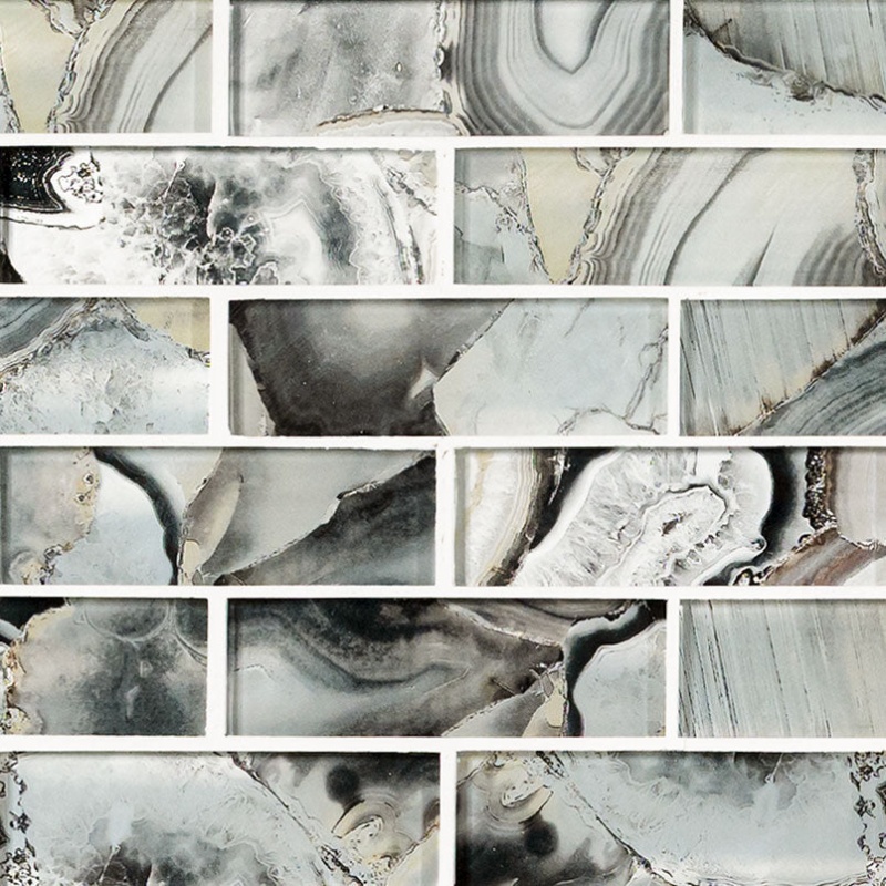 Midnight Agate Glass Tile - Matte - 2" X 6"
