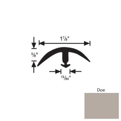 Flextones Doe Vinyl 164 Snap Down Super Edge - 1 7/8" X 12 Ft - Thermoplastic