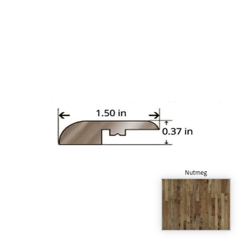 Organic Solid Hickory Nutmeg Hardwood Moulding / Trim - 84.25" Reducer - Truemark Glaze Tek