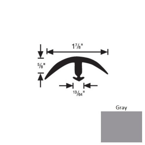 Flextones Gray Vinyl 164 Snap Down Super Edge - 1 7/8" X 12 Ft - Thermoplastic