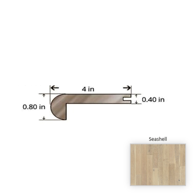 Ventura Oak Seashell Hardwood Stair Nose - 84.25 in, Nu Oil