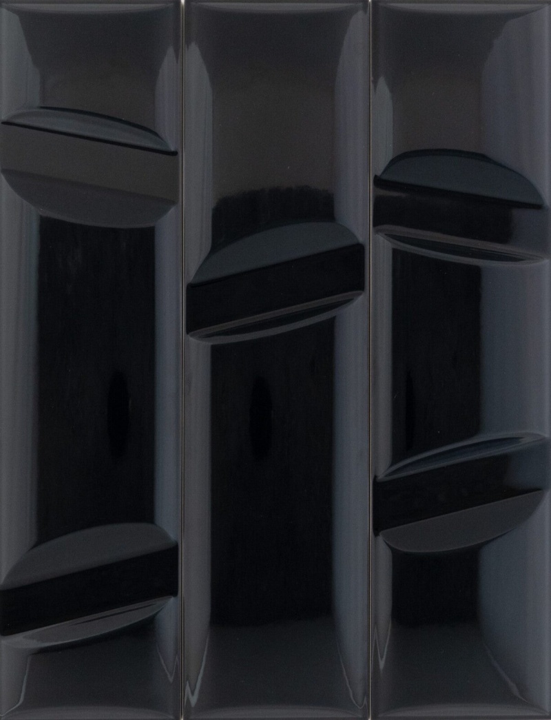 Volume No.1 Black Ceramic Tile - Polished - 4" X 16"