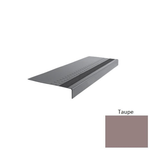 Flextones Taupe Type 585 With Flush Ribbed / Smooth Insert Distinct Designs Rubber - 12" X 72" Stair Tread - Rbt Radial High Profile Design