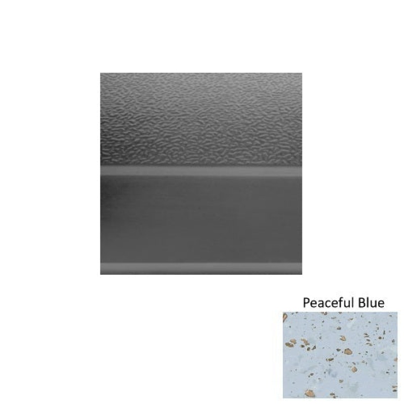 Renew 93 Peaceful Blue Rubber (Sq) With Galley Red Abrasive Strip Stair Tread With Dupont Kevlar - Textured