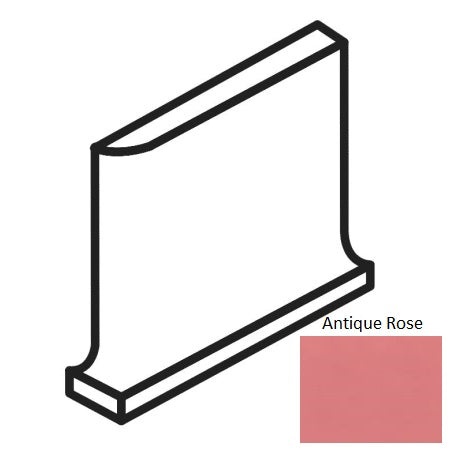 Bright & Matte Antique Rose Ceramic Wall Trim - 6" X 6" Cove Base Outcorner - Glossy