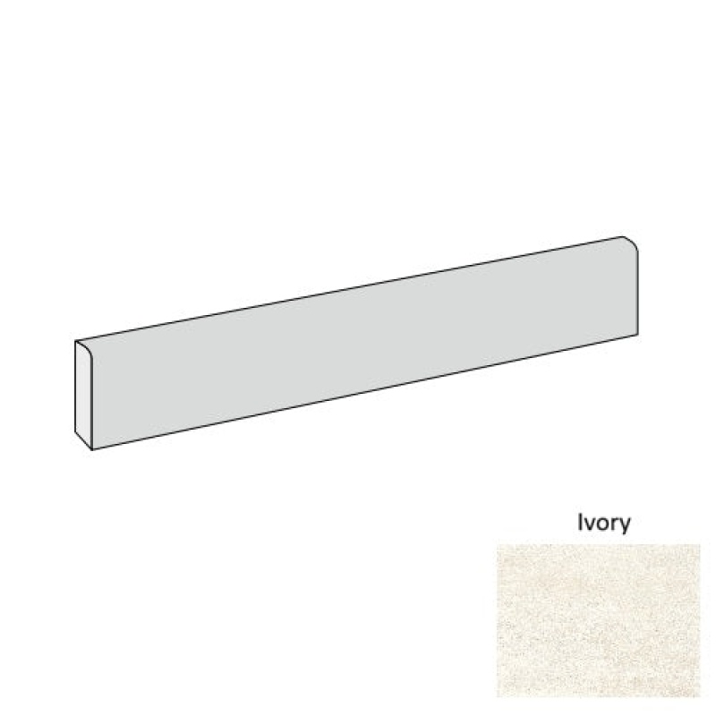 Dea Ivory Porcelain Floor Trim - 3" X 24" Bullnose - Natural