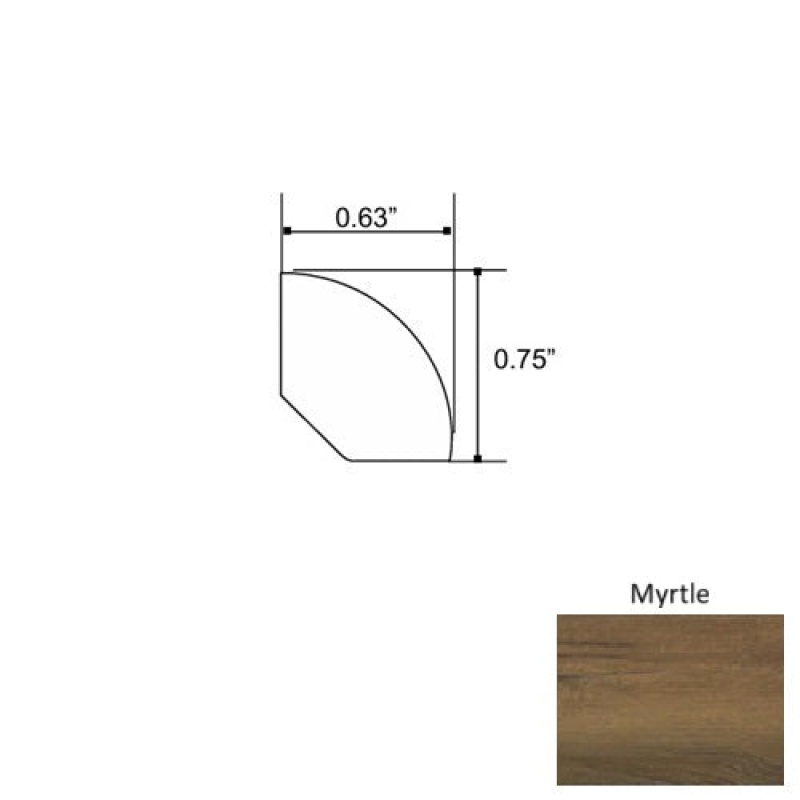 Seaside Myrtle Laminate Wood Moulding / Trim - 94" Quarter Round - Embossed