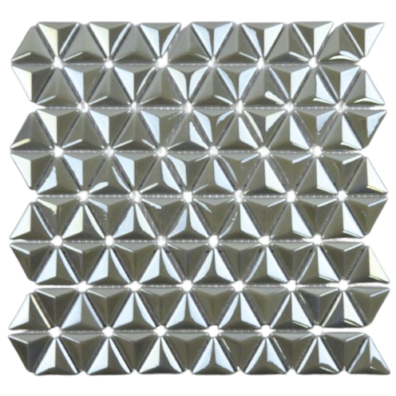 Glitz & Glamour Steel Glass Mosaic - 3D Triangle - Iridescent