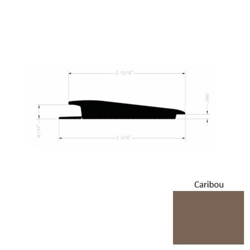 Solid 73 Caribou Rubber Rolling Traffic Transition - 3 3/16" X 9 Ft (108") X 1/4" - 0.080"
