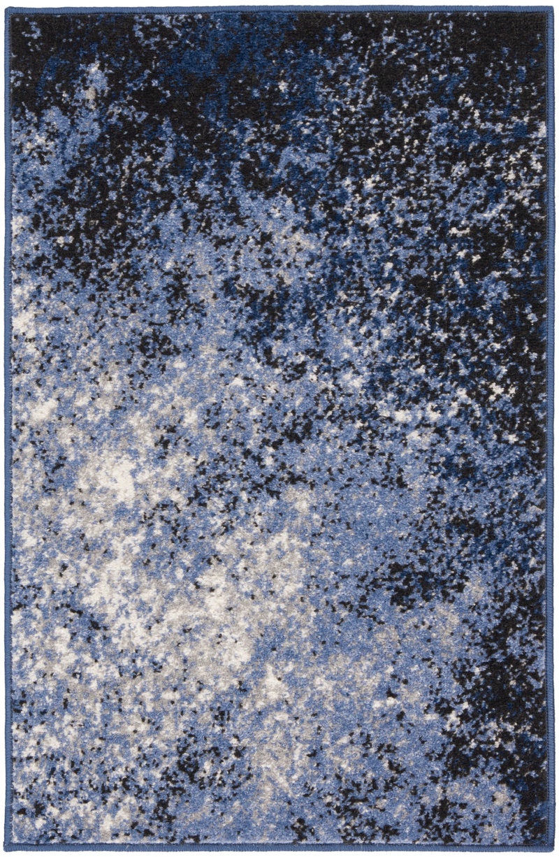 Passion Light Blue Black Modern Area Rug
