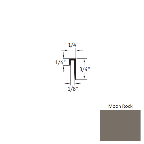 Johnsonite Moon Rock Vinyl Moulding / Trim - 1/8" X 12 Ft (144") Square Top Cove Cap - Square Top Cove Cap