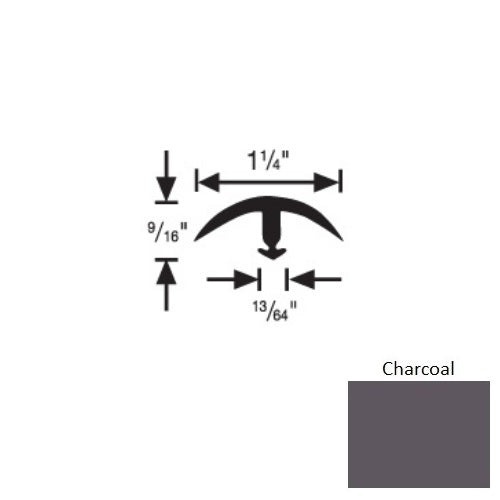Flextones Charcoal Vinyl 161 Snap Down Edging - 1 1/4" X 12 Ft - Thermoplastic