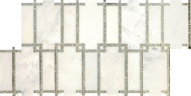 Lavaliere First Snow Elegance With Antique Mirror Mixed Mosaic - Architectural Reflections - Polished, Per Pack: 8.7 Enter Quantity In Sqft