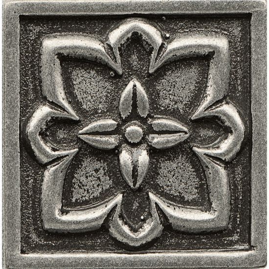 Ambiance Pewter Romanesque Metal Wall Trim – 2" x 2" Glossy Insert