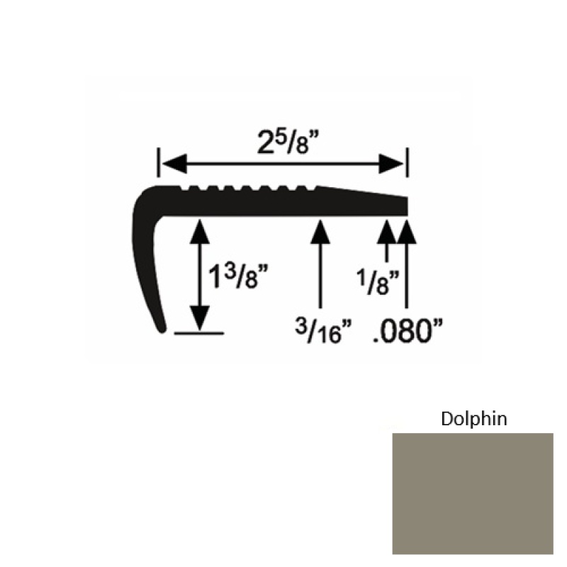 Solid 03 Dolphin Rubber Residential Stair Nosing