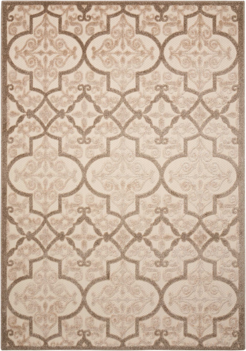 Cream Polypropylene Bohemian Area Rug 4 Ft X 6 Ft